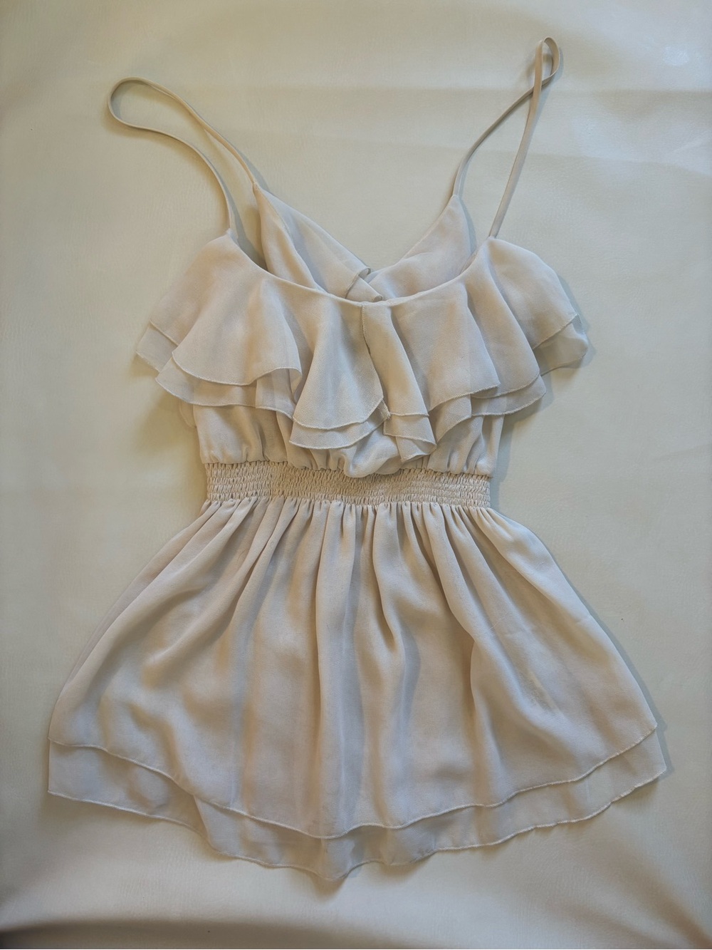 Forever 21 Cream Ruffle Camisole Top
